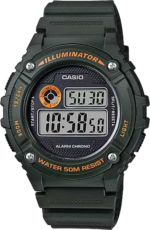 Японские наручные часы Casio Collection W-216H-3B с хронографом