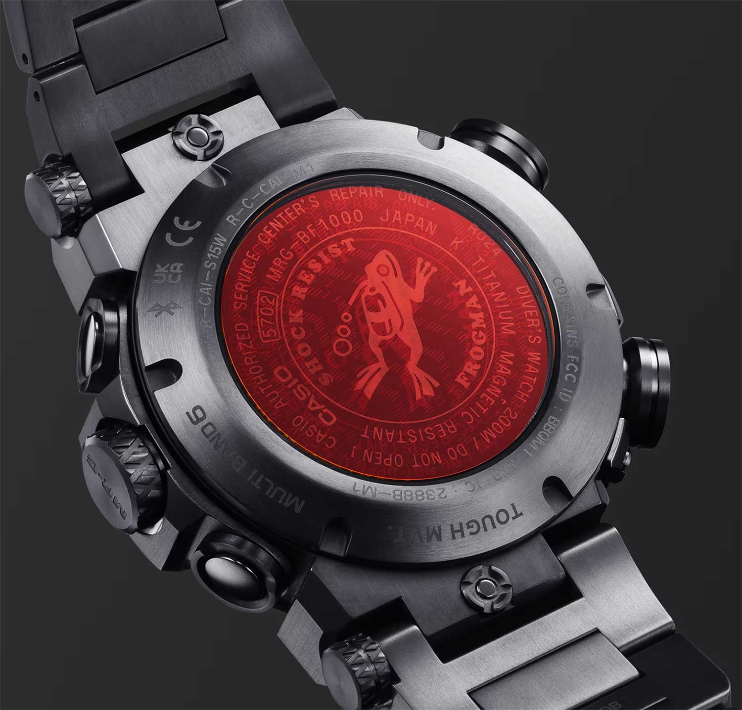 Японские титановые наручные часы Casio G-SHOCK MRG-BF1000B-1A с хронографом