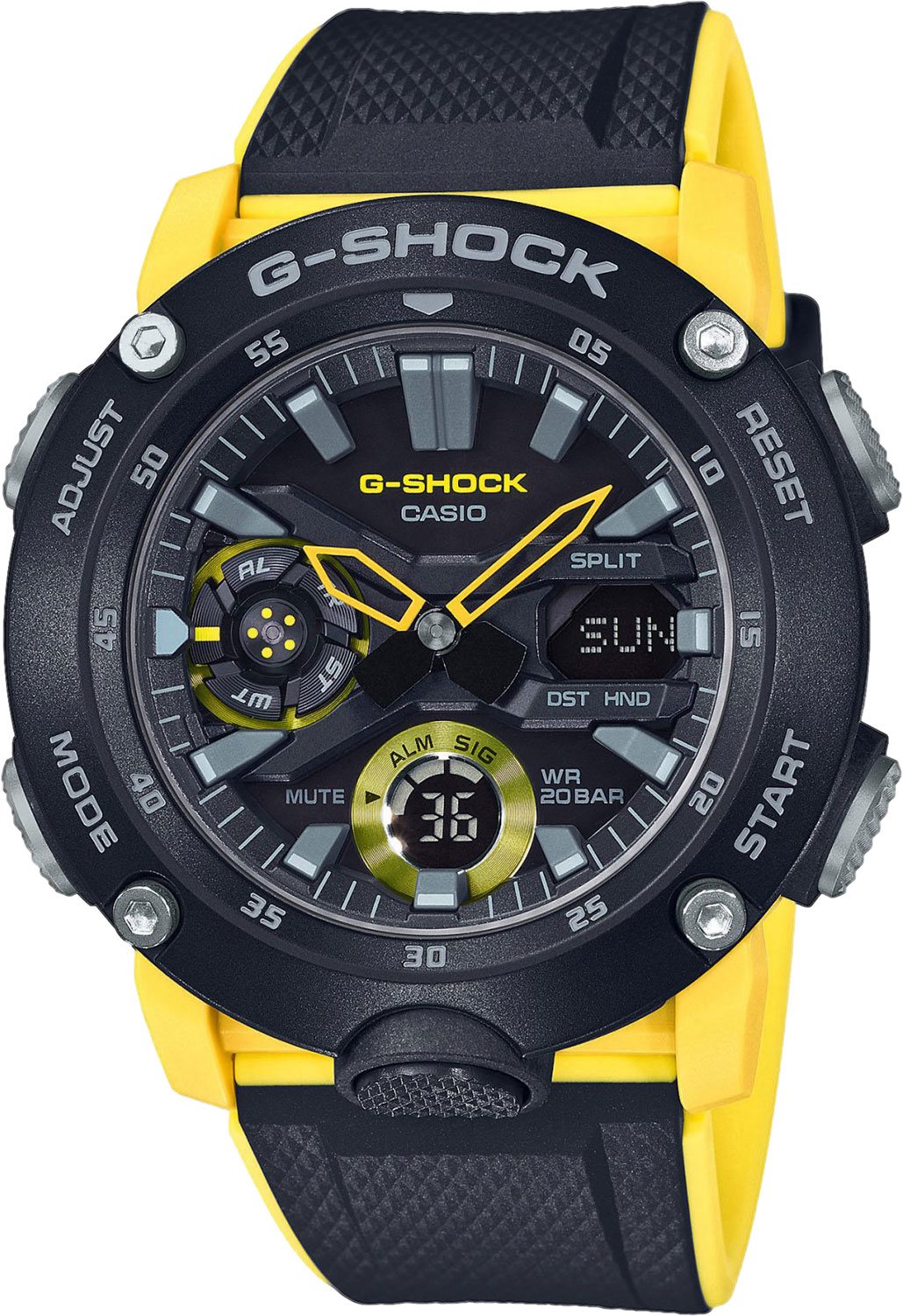 Японские наручные часы Casio G-SHOCK GA-2000-1A9ER с хронографом