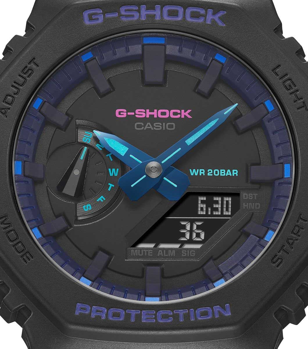 Японские наручные часы Casio G-SHOCK GA-2100VB-1AER с хронографом