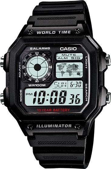 Японские наручные часы Casio Illuminator AE-1200WH-1A с хронографом