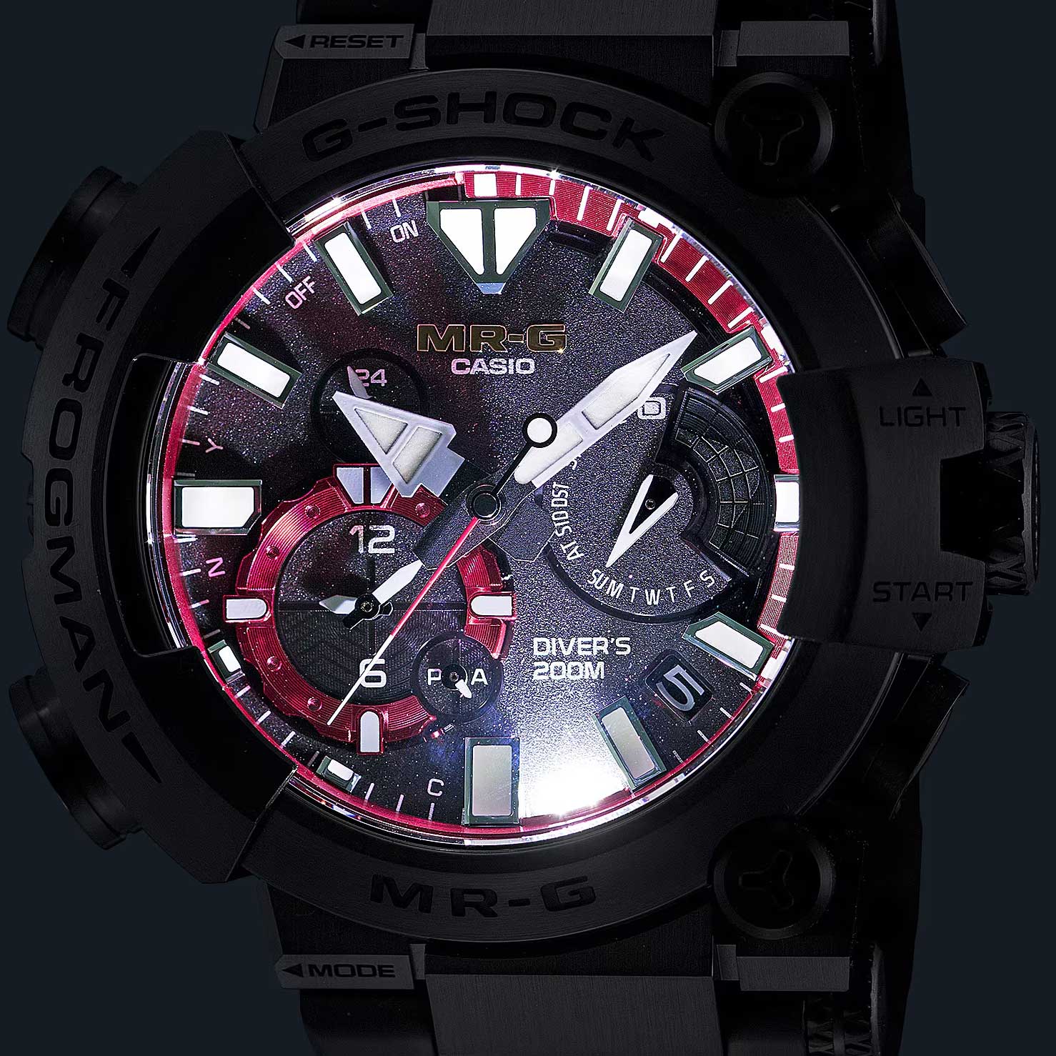 Японские титановые наручные часы Casio G-SHOCK MRG-BF1000B-1A с хронографом