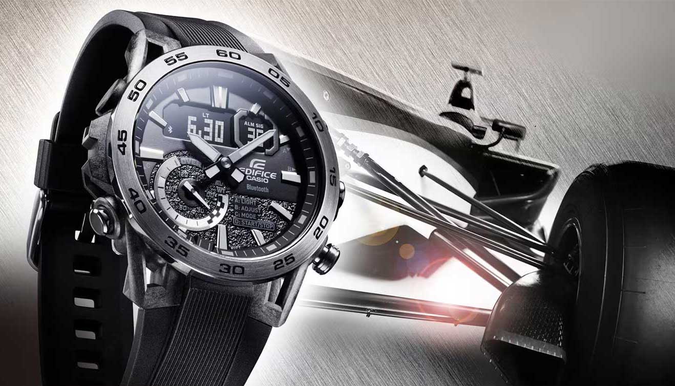 Японские наручные часы Casio Edifice ECB-40P-1A с хронографом