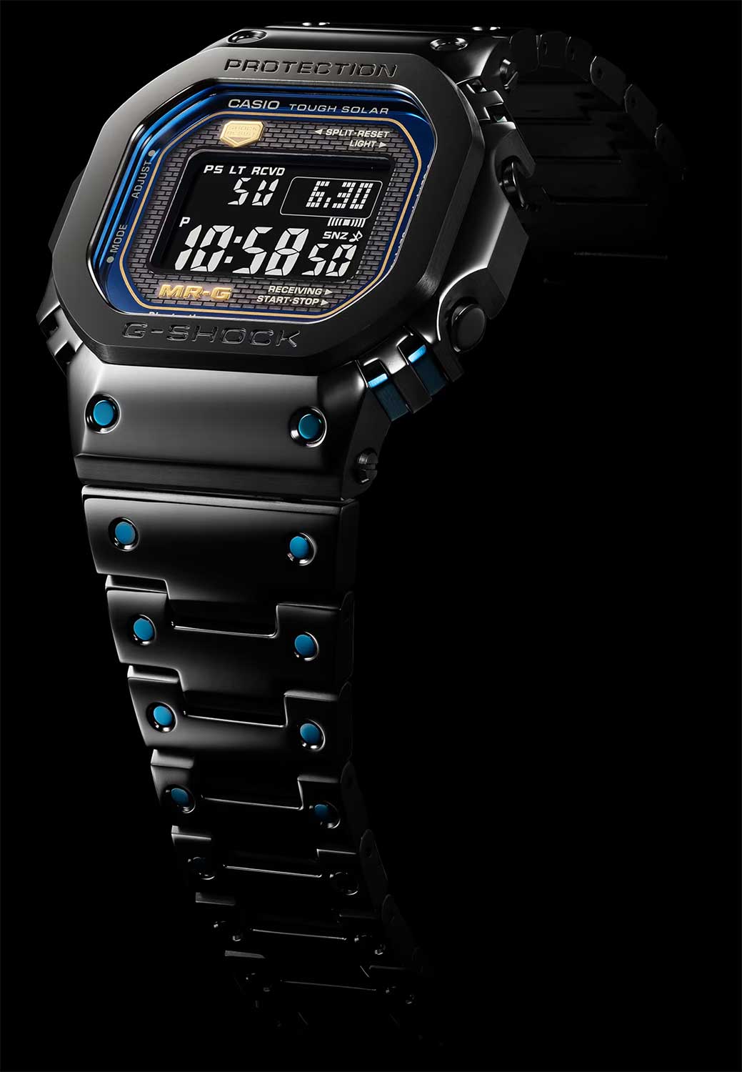Японские титановые наручные часы Casio G-SHOCK MRG-B5000BA-1 с хронографом
