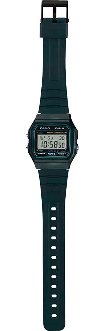 Японские наручные часы Casio Illuminator F-91W-3 с хронографом