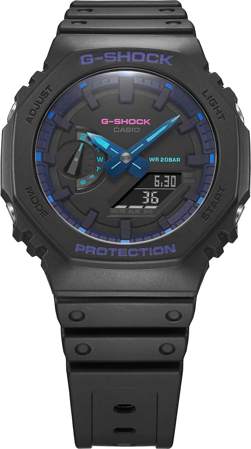 Японские наручные часы Casio G-SHOCK GA-2100VB-1AER с хронографом