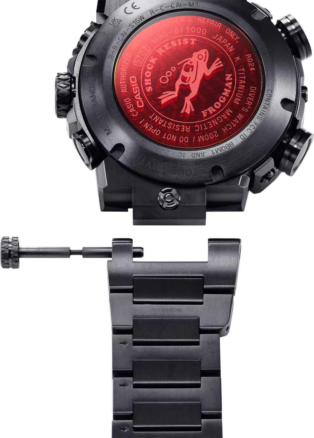 Японские титановые наручные часы Casio G-SHOCK MRG-BF1000B-1A с хронографом