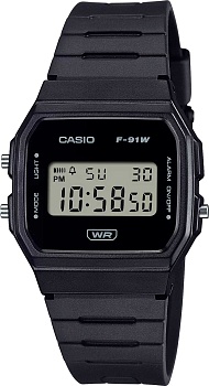 Японские наручные часы Casio Collection F-91WB-1A с хронографом