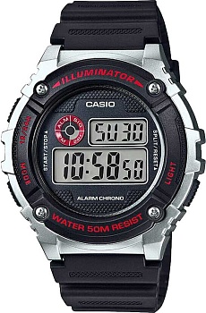 Японские наручные часы Casio Collection W-216H-1C с хронографом