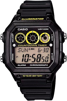 Японские наручные часы Casio Illuminator AE-1300WH-1A с хронографом