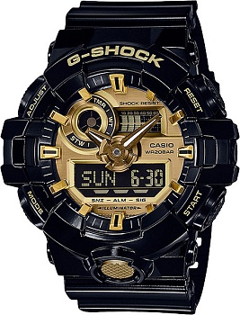 Японские наручные часы Casio G-SHOCK GA-710GB-1A с хронографом
