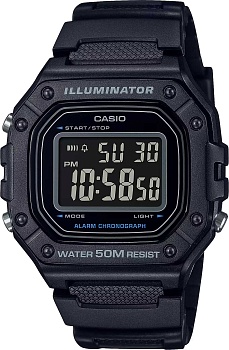 Японские наручные часы Casio Collection W-218H-1B с хронографом