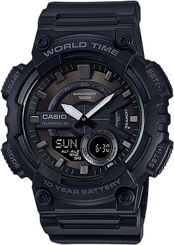 Японские наручные часы Casio Collection AEQ-110W-1B с хронографом